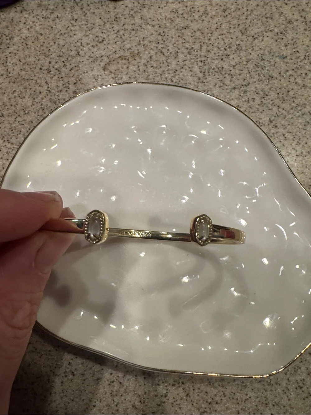 Kendra Scott Gold Open Cuff Bracelet with Oval Endcaps
